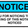 Naklejka drukowana "Notice"
