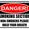 Naklejka drukowana "Danger! Smoking Section"