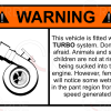 Naklejka drukowana "Warning! Turbo!"