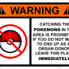 Naklejka drukowana "Pokemon Warning"