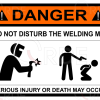 Naklejka drukowana "Do not disturb welding man"