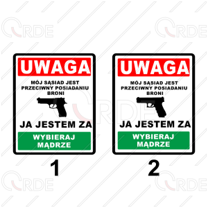 Naklejka drukowana "Posiadanie broni"