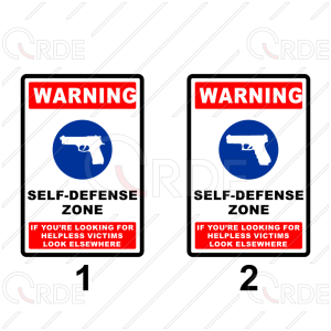 Naklejka drukowana "Self defense zone"