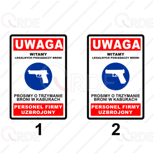 Naklejka drukowana "Witamy uzbrojonych"