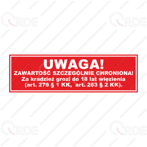 Naklejka drukowana "Zawartość Szczególnie Chroniona"